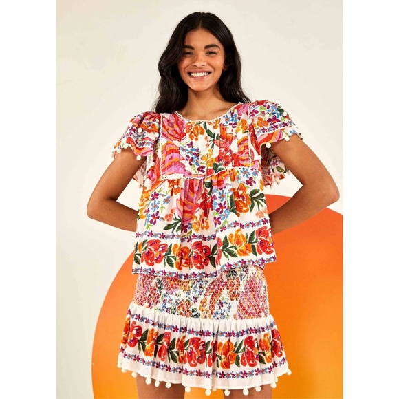 NEW Farm Rio Spring Bananas Mini Skirt Medium - Picture 8 of 17